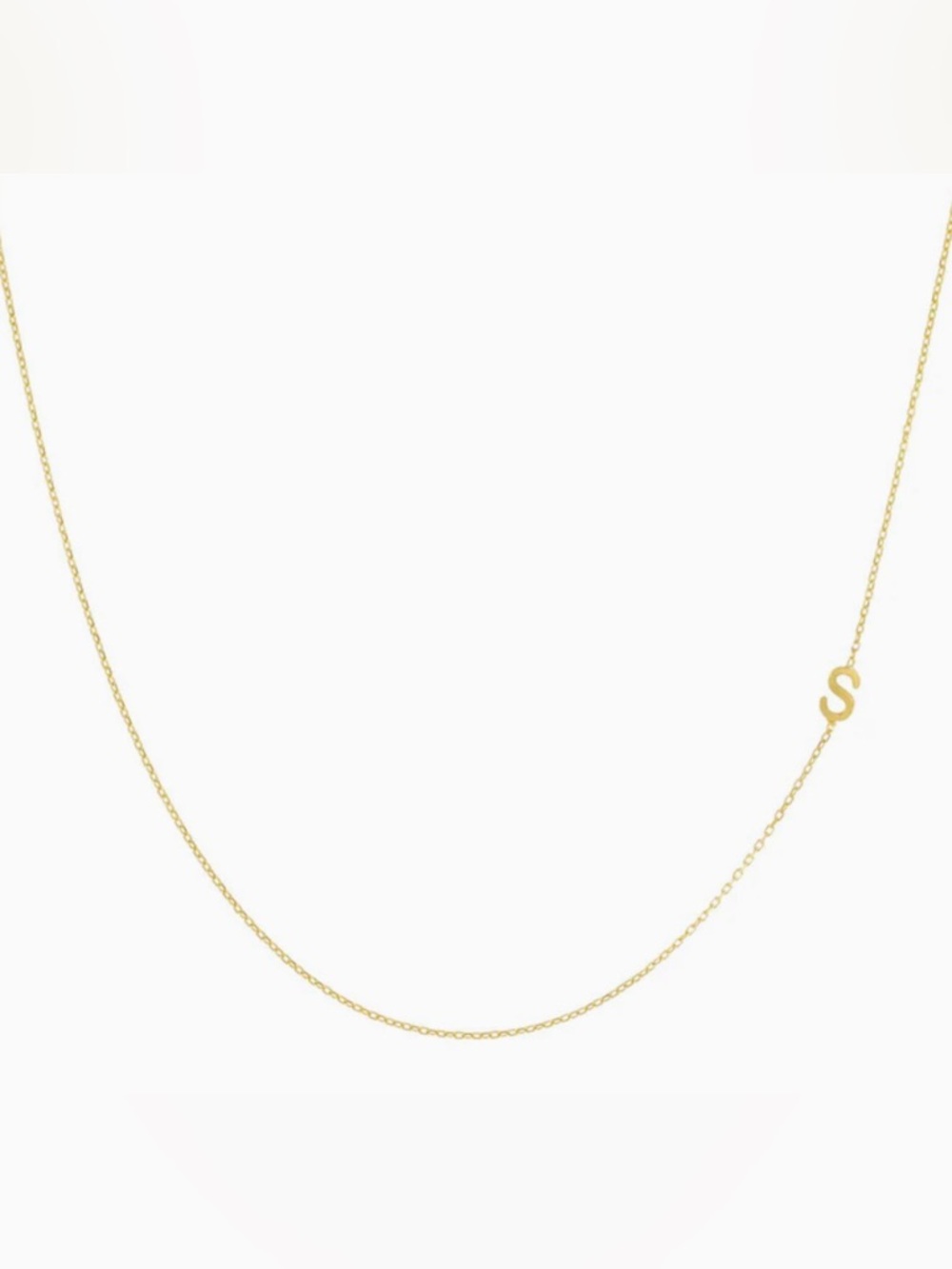Adina’s Eden Sterling Silver with Gold plating Initial ‘S’ side pendant necklace